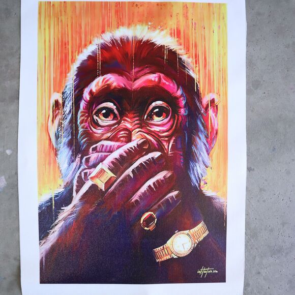 Three Wise Monkeys Inktuitive Canvas Prints Hear No, Speak No, See No Evil - Picture 2 of 10